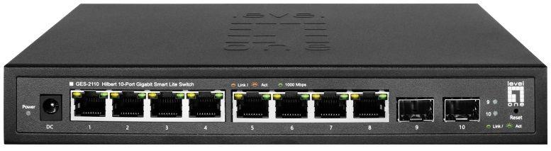 Switch Gerido LEVEL ONE GES-2110 (Gigabit Ethernet - 1,5 MB - 20 Gbit/s - Preto) — miniatura 2