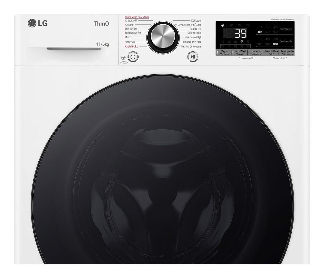 Máquina de Lavar e Secar Roupa Independente LG F4DR7011AGW (A - 11 kg - 6 kg - Branco), miniatura 9