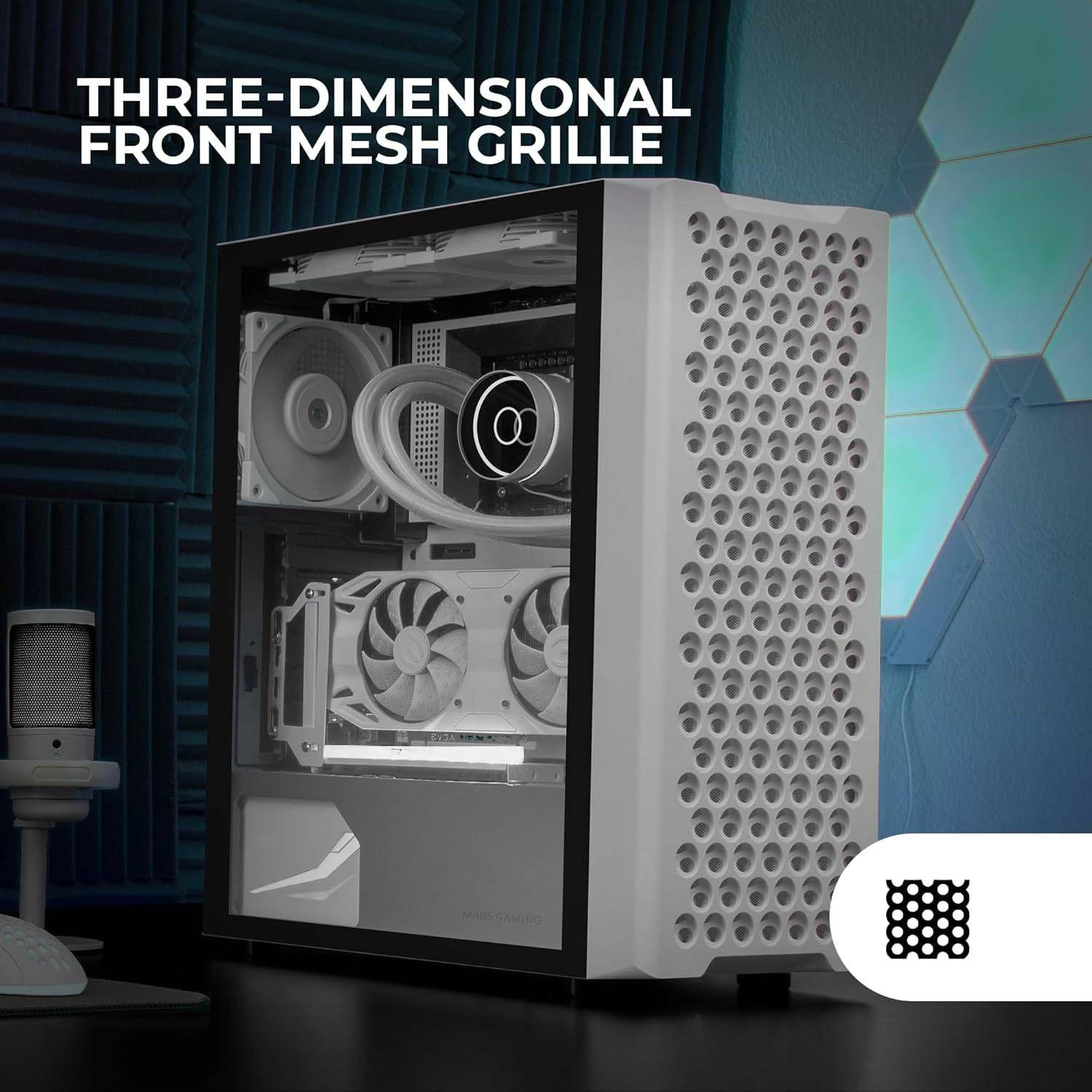 Caixa ATX MARS GAMING MC-IPRO (ATX, Micro ATX, Mini-ITX - Midi Tower - 16,3 cm - Branco) — miniatura 6