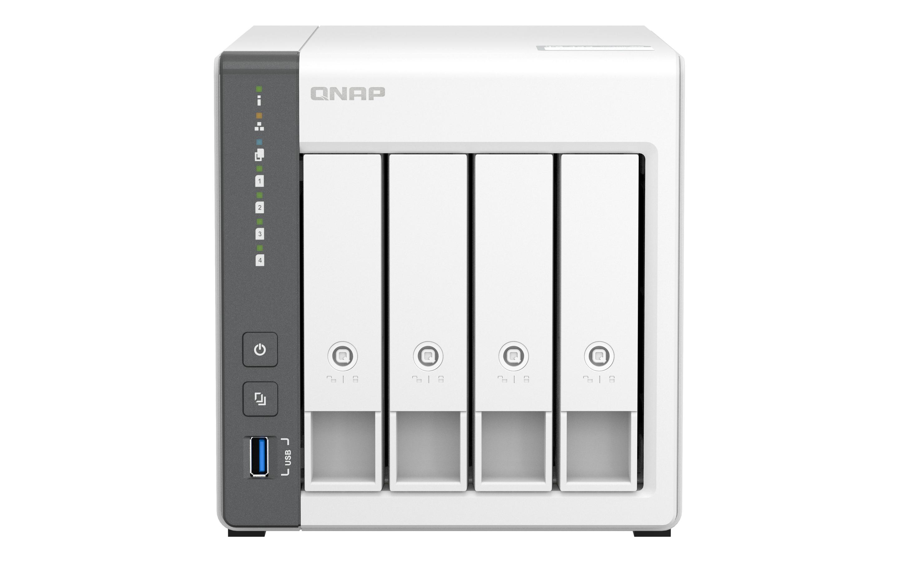 NAS QNAP TS-433 (Serial ATA III, Serial ATA II - 4 GB - 4 baias - Branco)