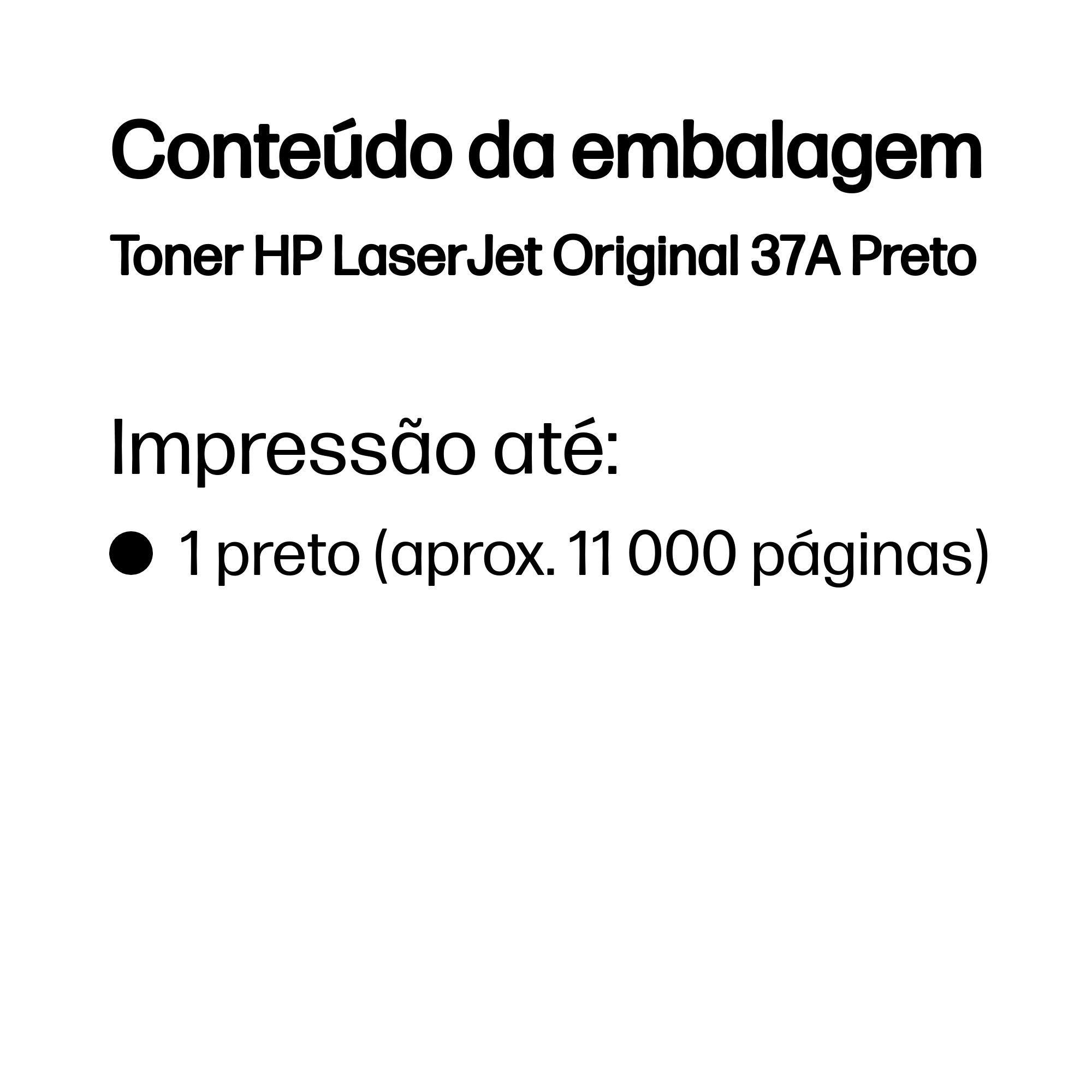 Toner HP 37A CF237A (11000 páginas - Preto), miniatura 3