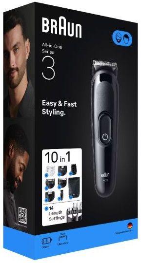 Aparador de Cabelo e Barba BRAUN Series 3 AIO3560 (Preto), miniatura 3