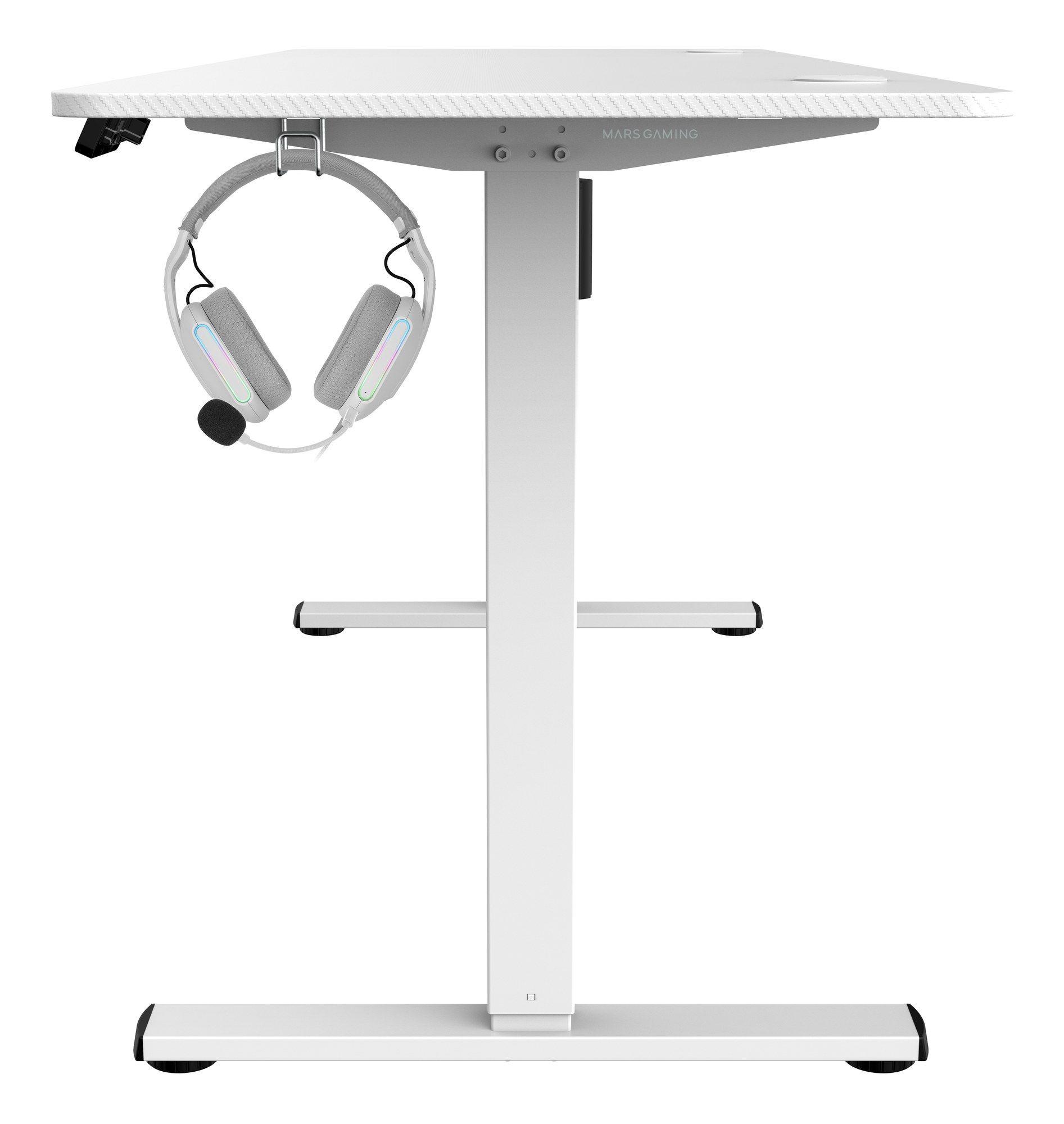 Secretária Gaming Elétrica MARS GAMING MGD-ERGOPRO160W (1600 x 600 mm - 60 kg - Forma retangular - Branco) — miniatura 2