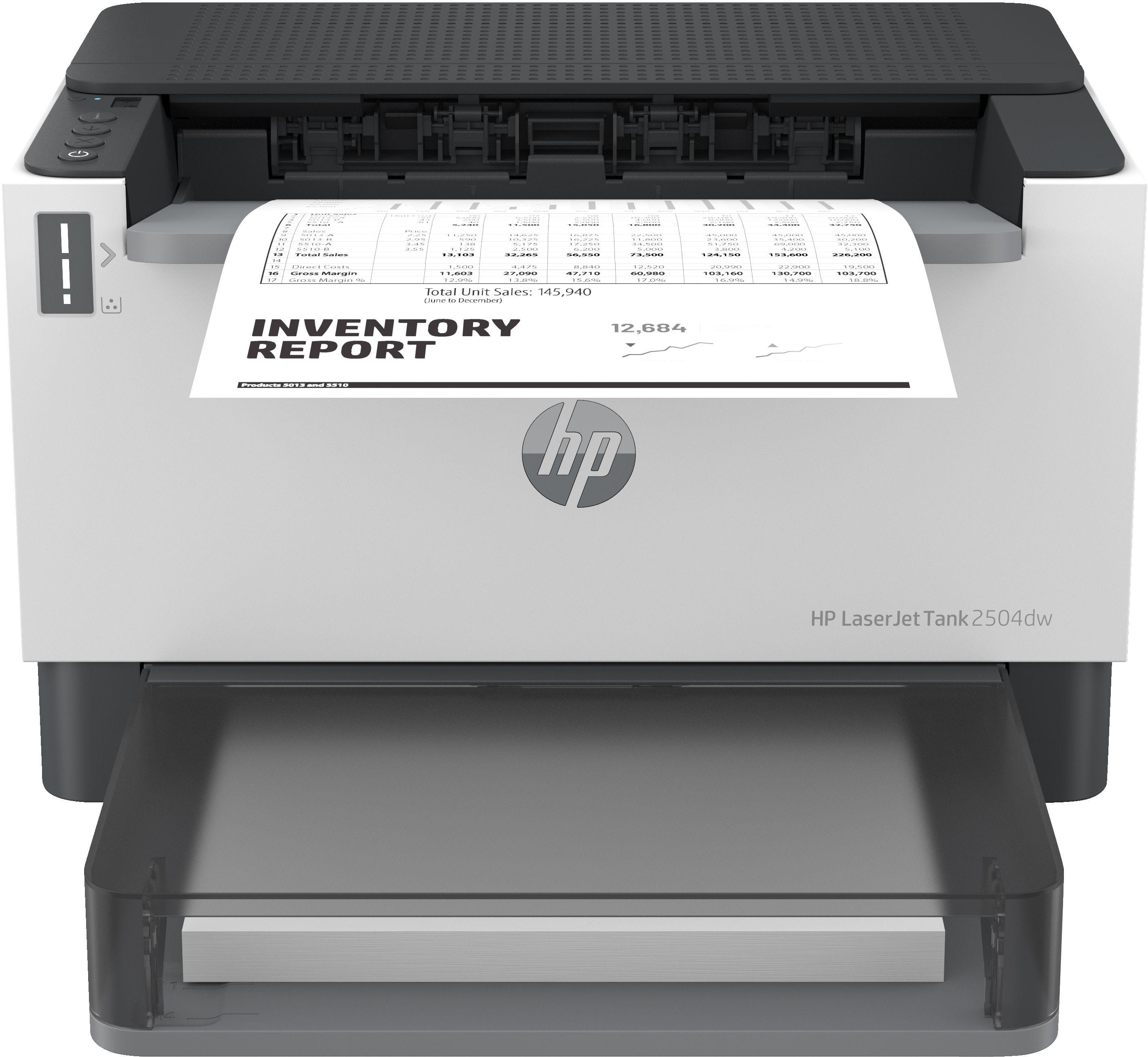 Impressora Laser Monocromática HP LaserJet Tank 2504dw (A4 - Impressão a preto e branco - 250 folhas - Cinzento)