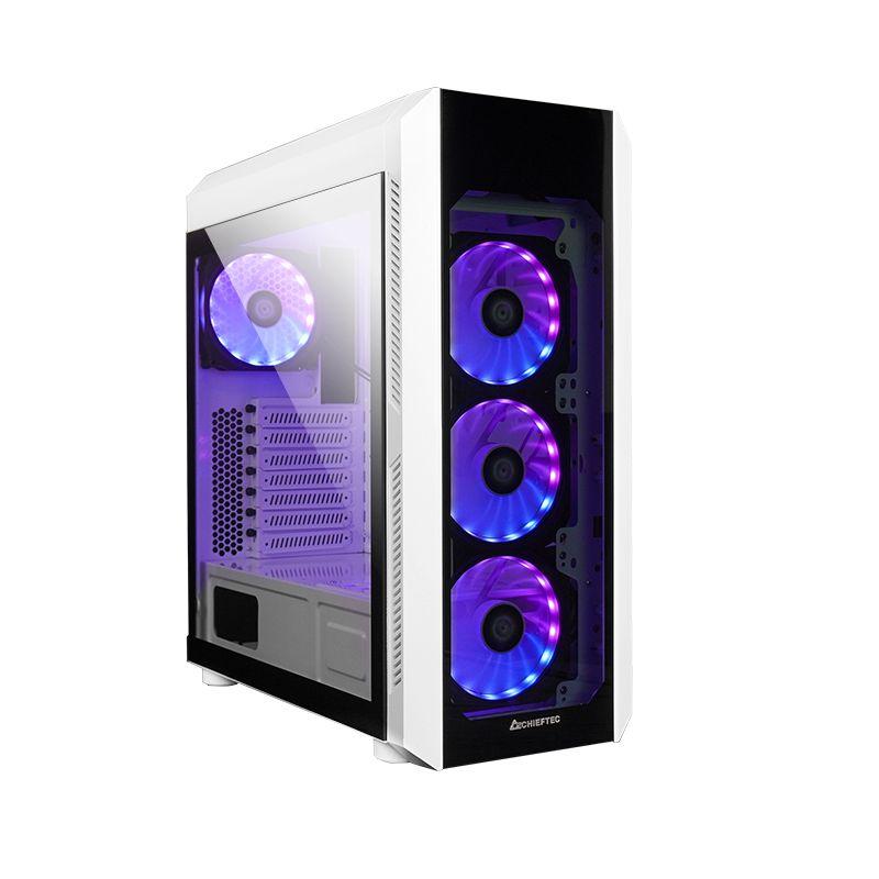 Caixa de PC CHIEFTEC GL-03W-OP (ATX, Micro ATX, Mini-ITX - Midi Tower - Aço carbono, Vidro temperado - Branco)