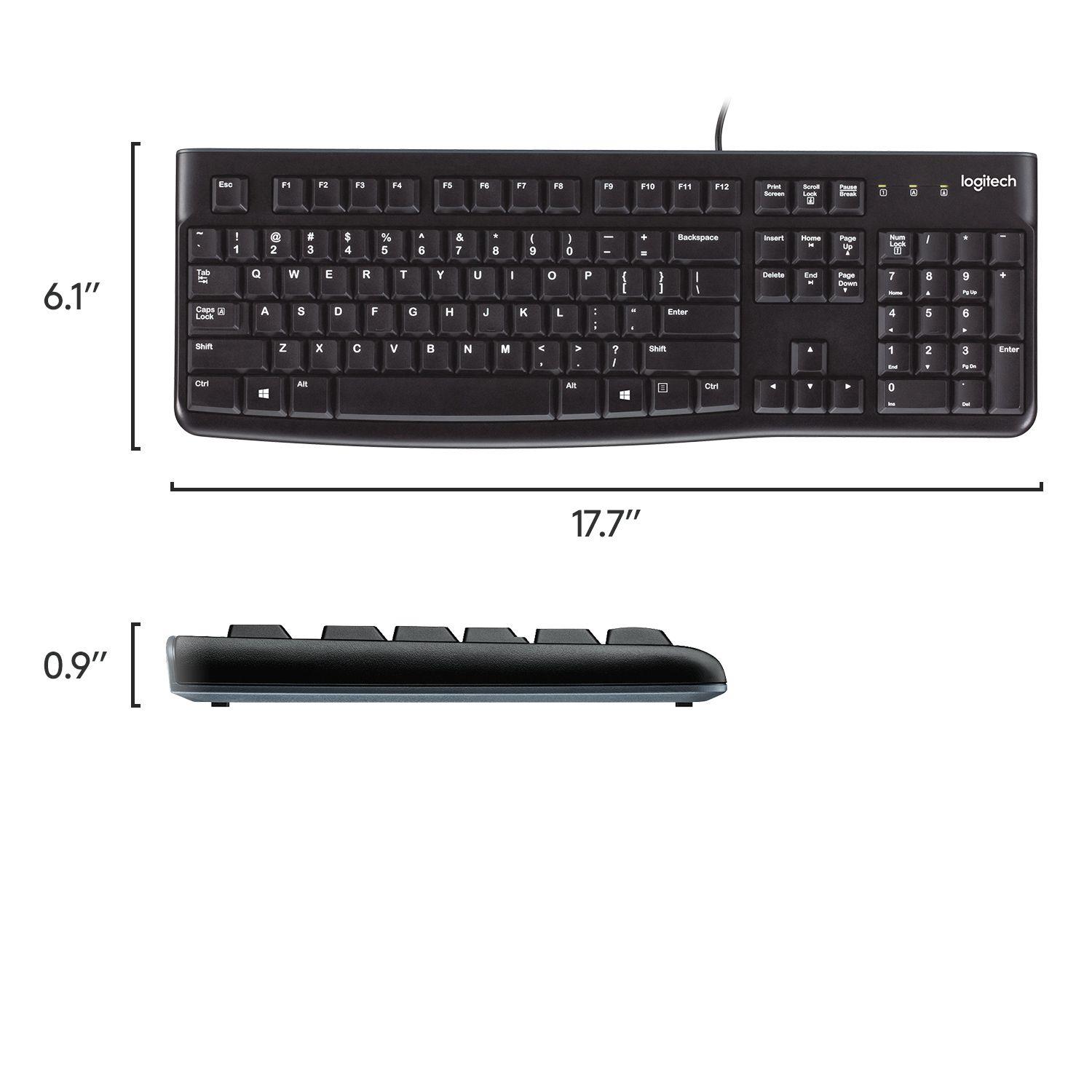 Teclado LOGITECH K120 (Holandês - Tamanho completo - USB - Preto) — miniatura 11