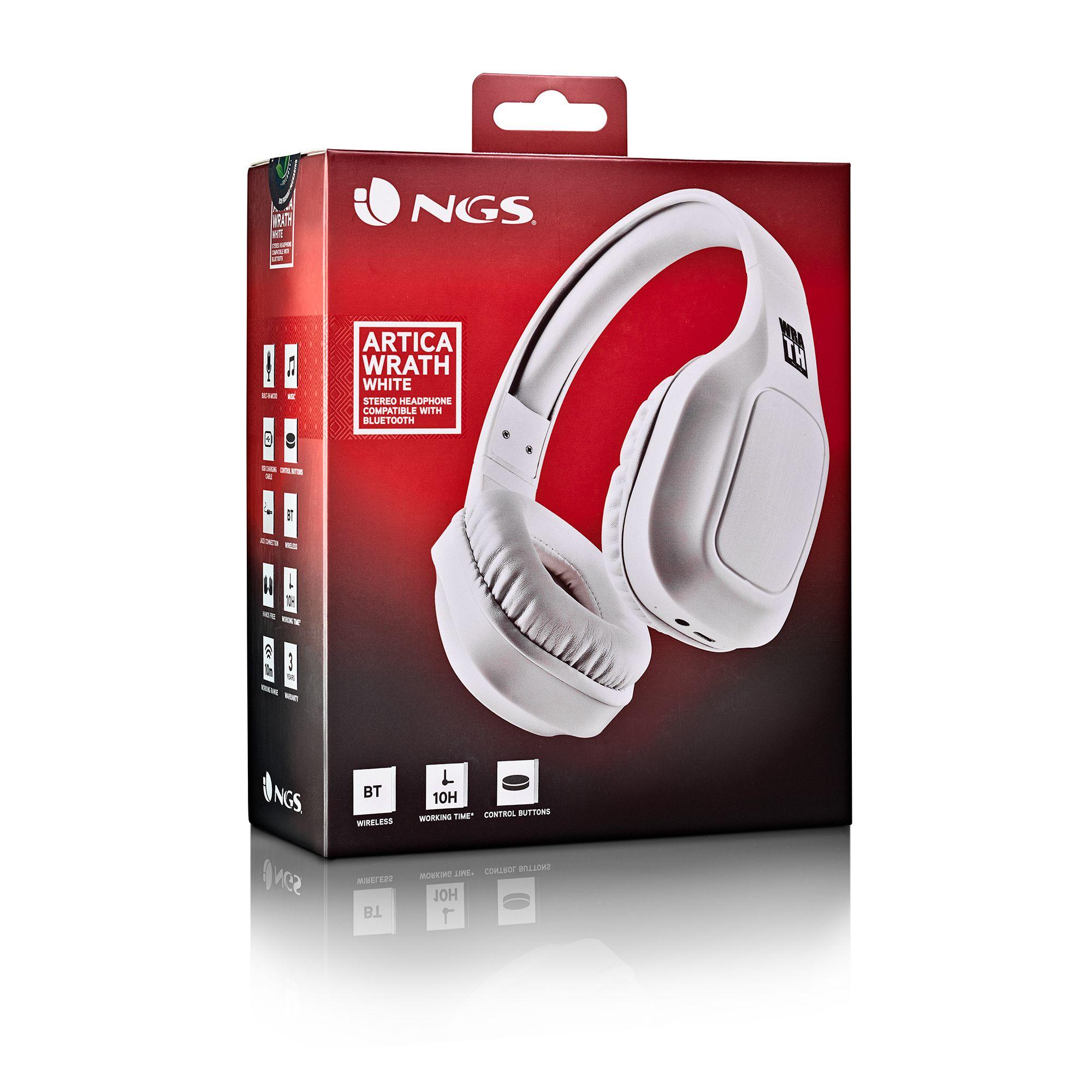 Auscultadores NGS Artica Wrath (Binaural - Com fios e sem fios - Circum-aural - Branco), miniatura 9