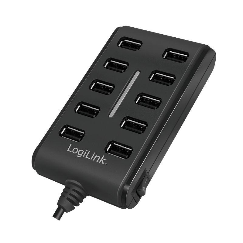 Hub USB LOGILINK UA0125 (90 cm - USB 2.0 - USB 2.0 Type-A - Preto)