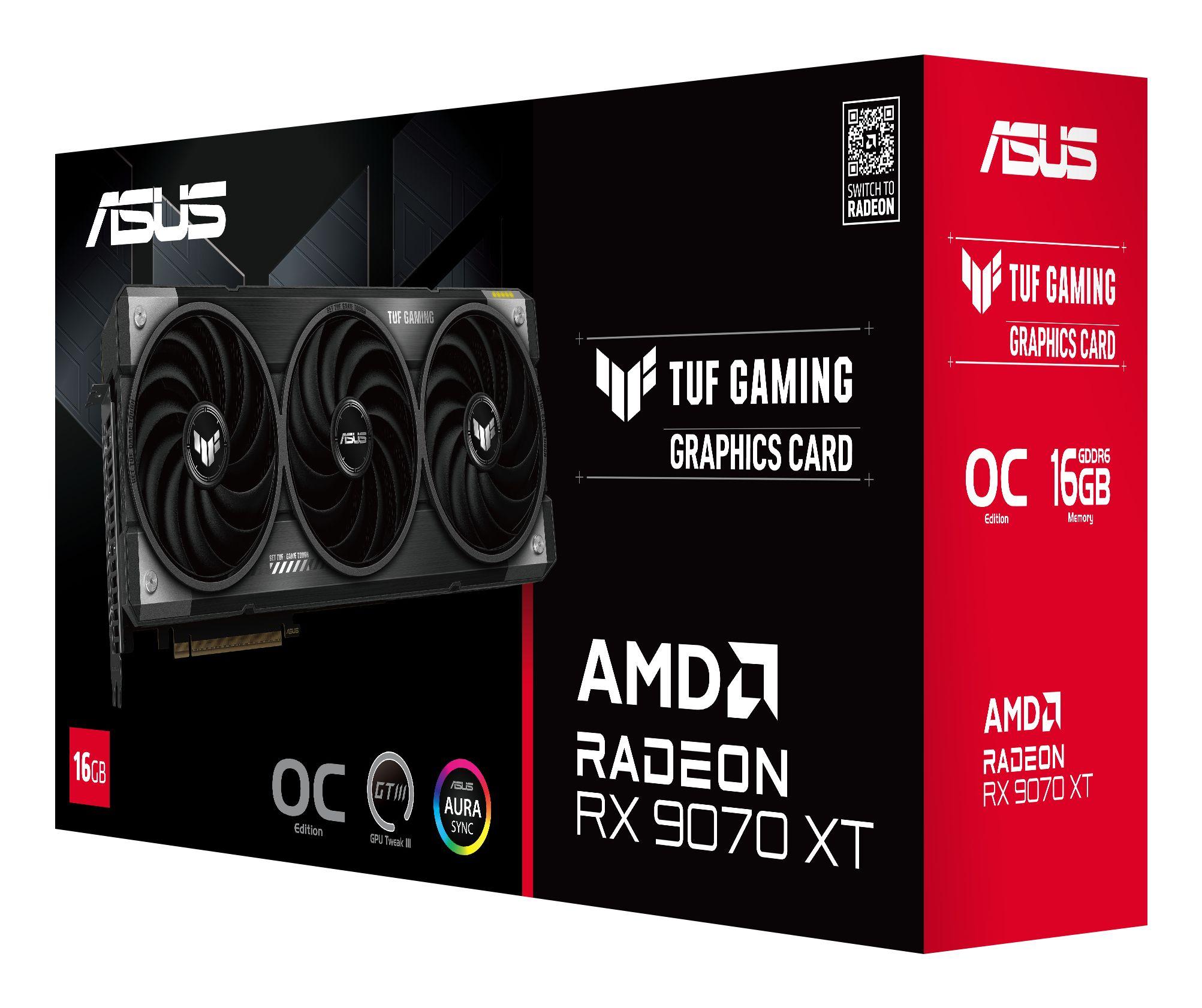 Placa Gráfica ASUS TUF Gaming Radeon RX 9070 XT OC (Radeon RX 9070 XT - 20 Gbit/s - 16 GB - Preto e Prateado), miniatura 11