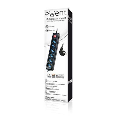 Régua de Alimentação EWENT EW3924 (1,5 m - Schuko Tipo F - Tipo F - Preto), miniatura 2