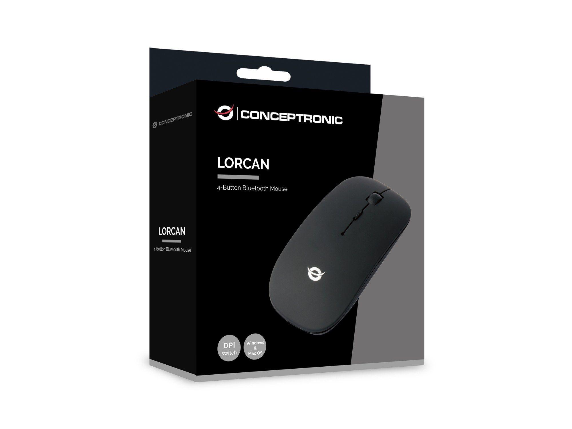 Rato CONCEPTRONIC LORCAN01B (Ambidestro - 1600 DPI - Ótico - Preto) — miniatura 5