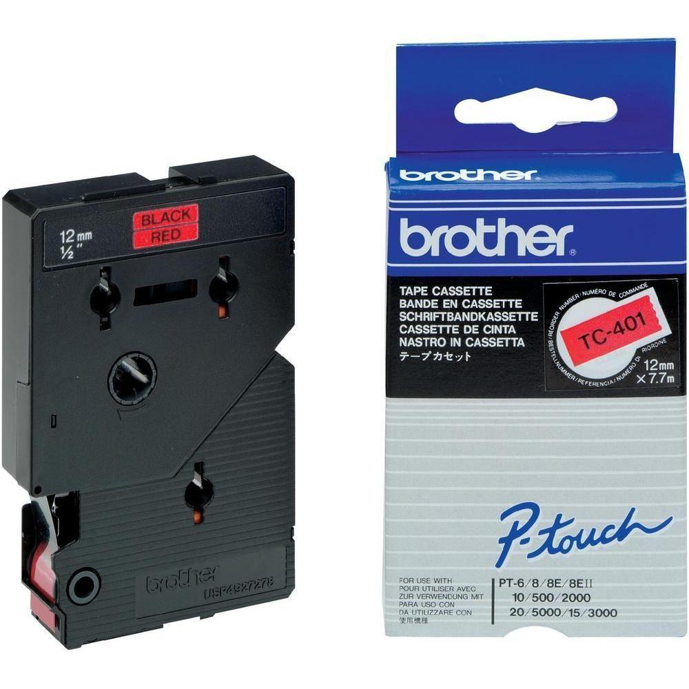 Fita de Impressão BROTHER TC-401 (Preto sobre Vermelho), miniatura 3