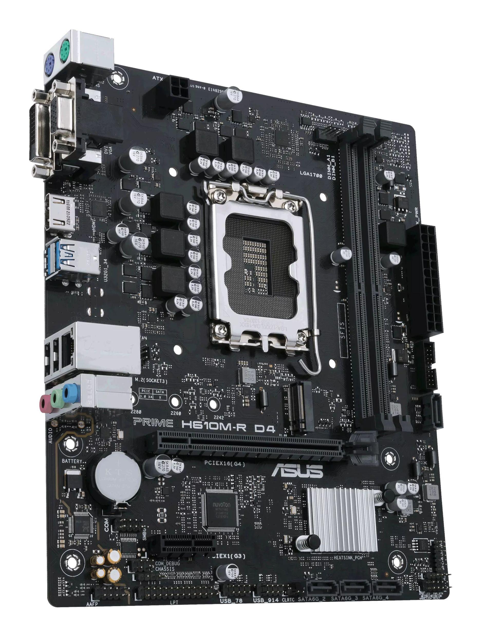 Motherboard ASUS PRIME H610M-R D4 (LGA 1700 - micro ATX - Duplo canal - Preto) — miniatura 3