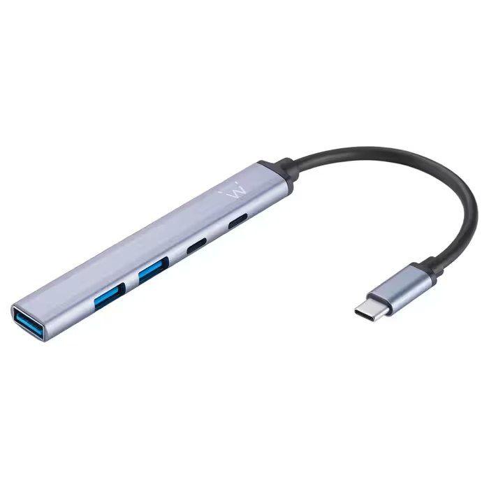 Hub USB-C EWENT EW1149 (0,15 m - USB 3.2 Gen 1 Type-C - USB 2.0, USB 3.2 Gen 1 Type-A - Cinzento) — miniatura 2