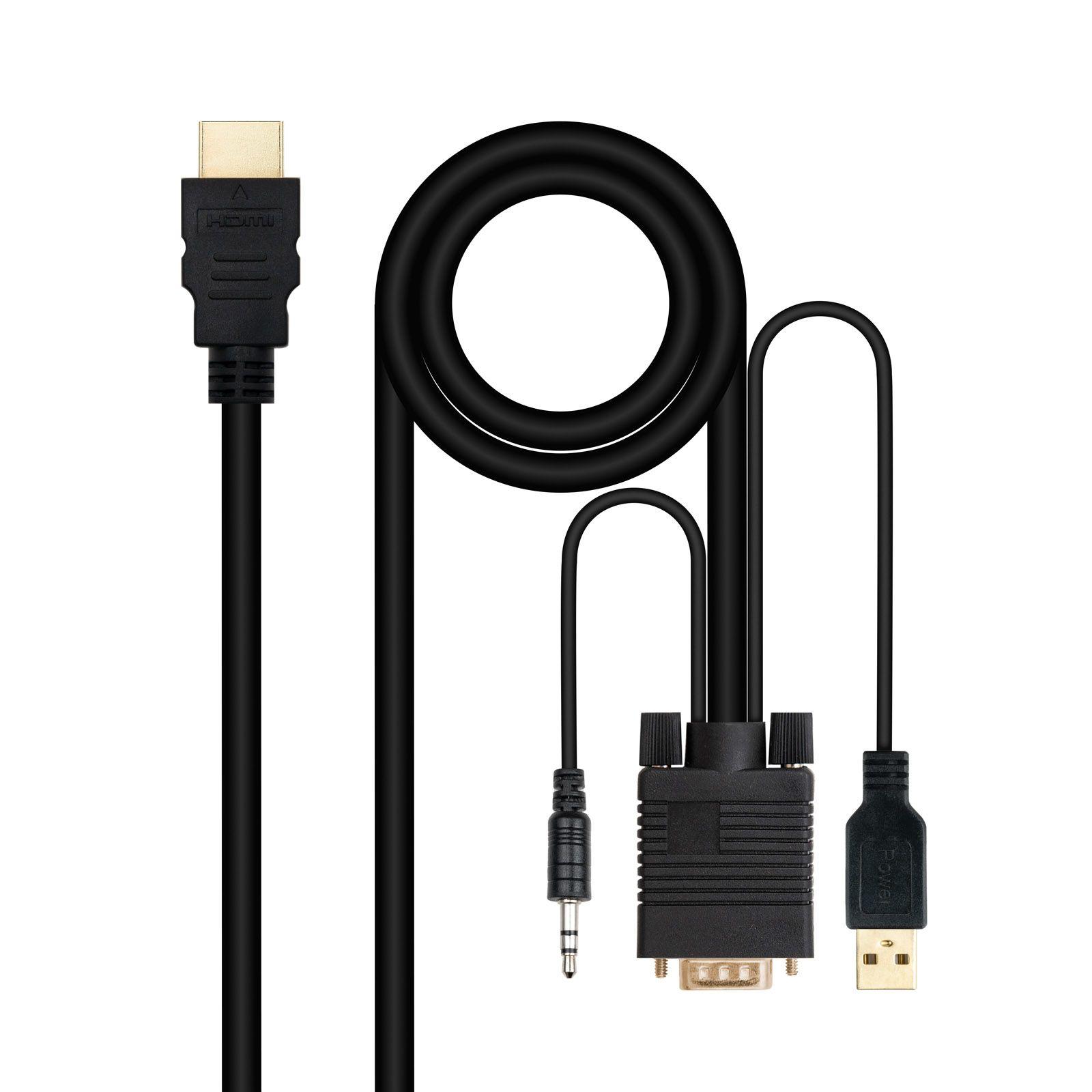Cabo Conversor NANOCABLE 10.15.4350 (1,8 m - 60 Hz - HDMI Type A - Preto)