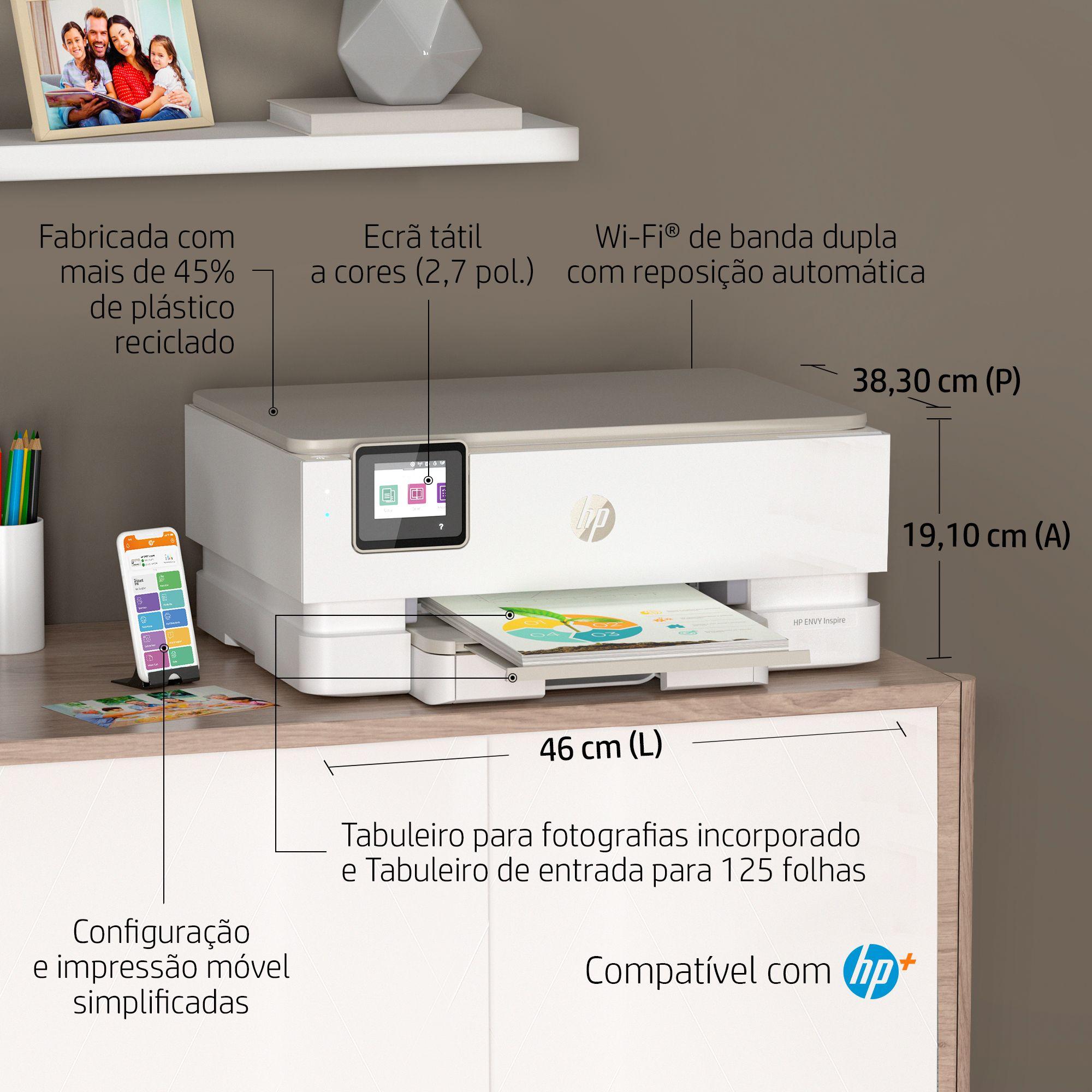 Impressora Multifunções HP ENVY Inspire 7220e (A4 - Impressão a cores - 125 folhas - Bege), miniatura 7