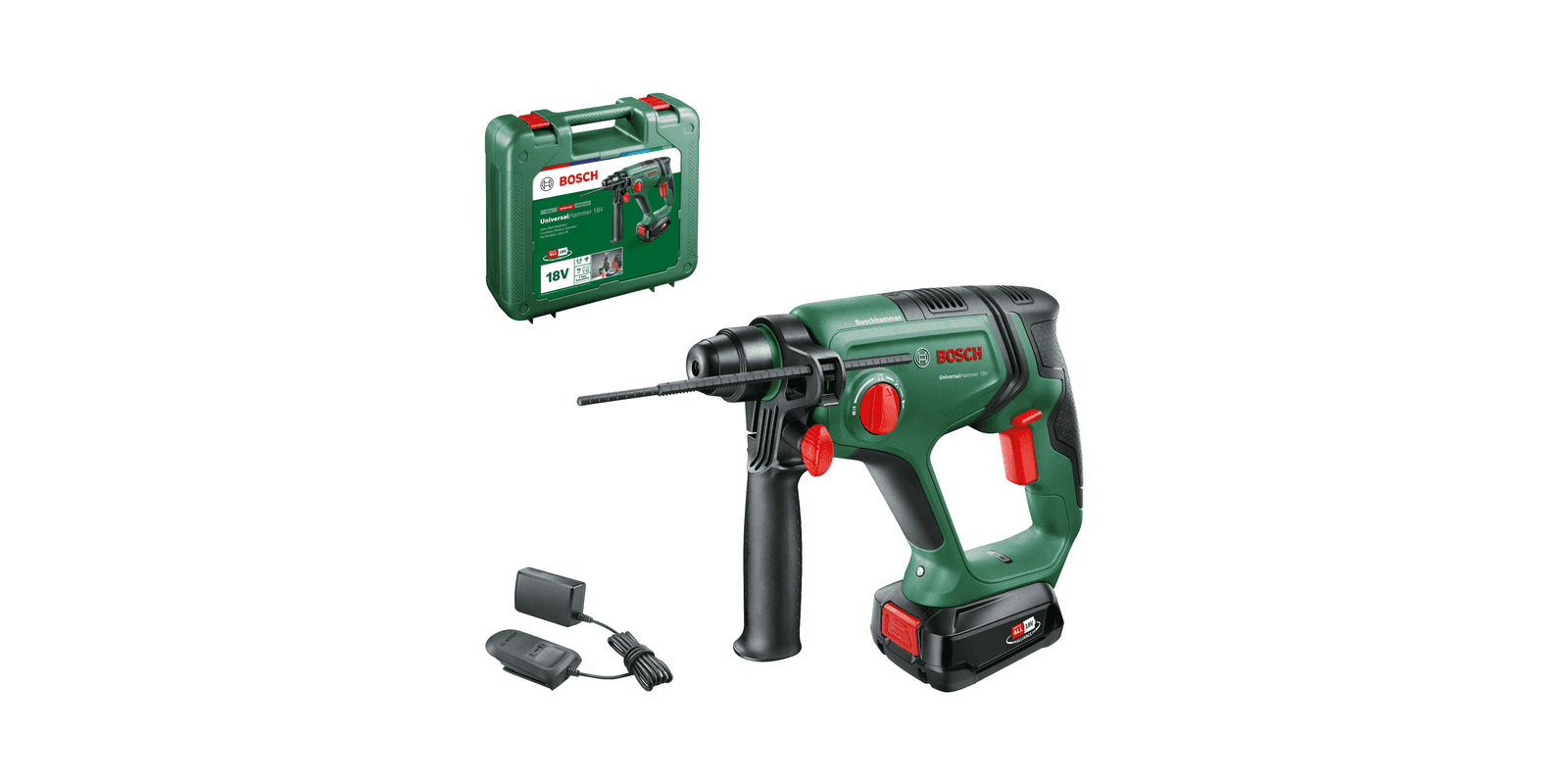 Martelo Perfurador a Bateria BOSCH UniversalHammer 18V (Verde/Preto)