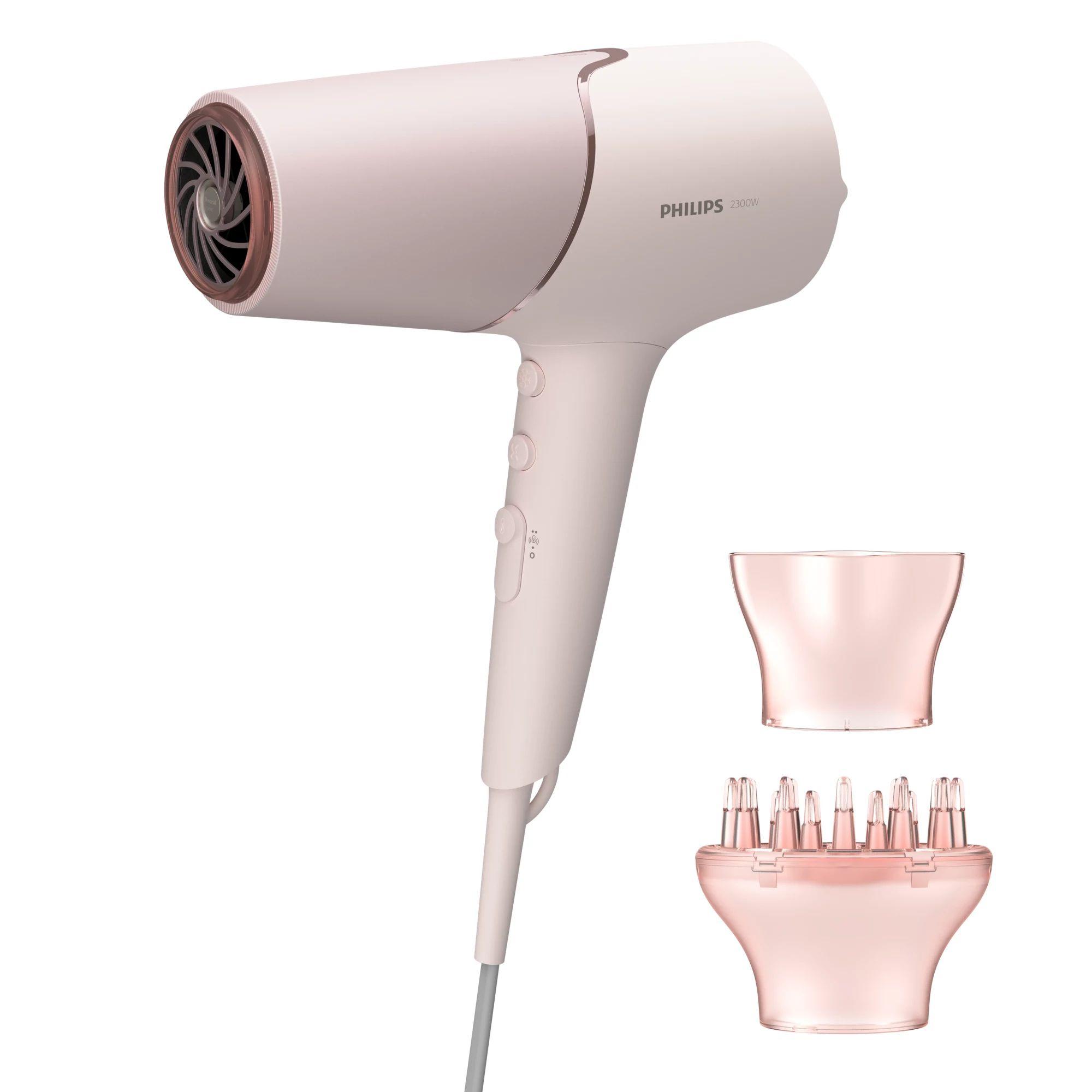 Secador de Cabelo PHILIPS BHD530/00 (Rosa e Branco)