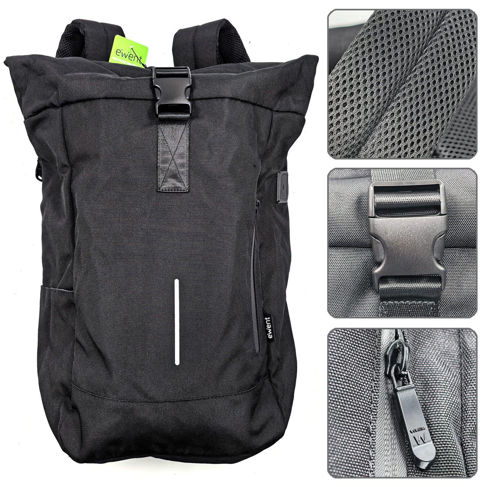 Mochila para Portátil EWENT EW2536 Trendy Roll (17,3" - 34 l - 43,9 cm - Preto), miniatura 4