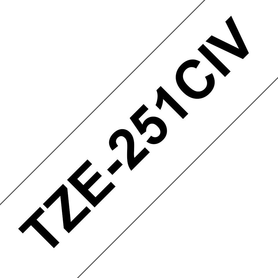 Fita de Impressão BROTHER TZe-251CIV (Branco/Preto), miniatura 2