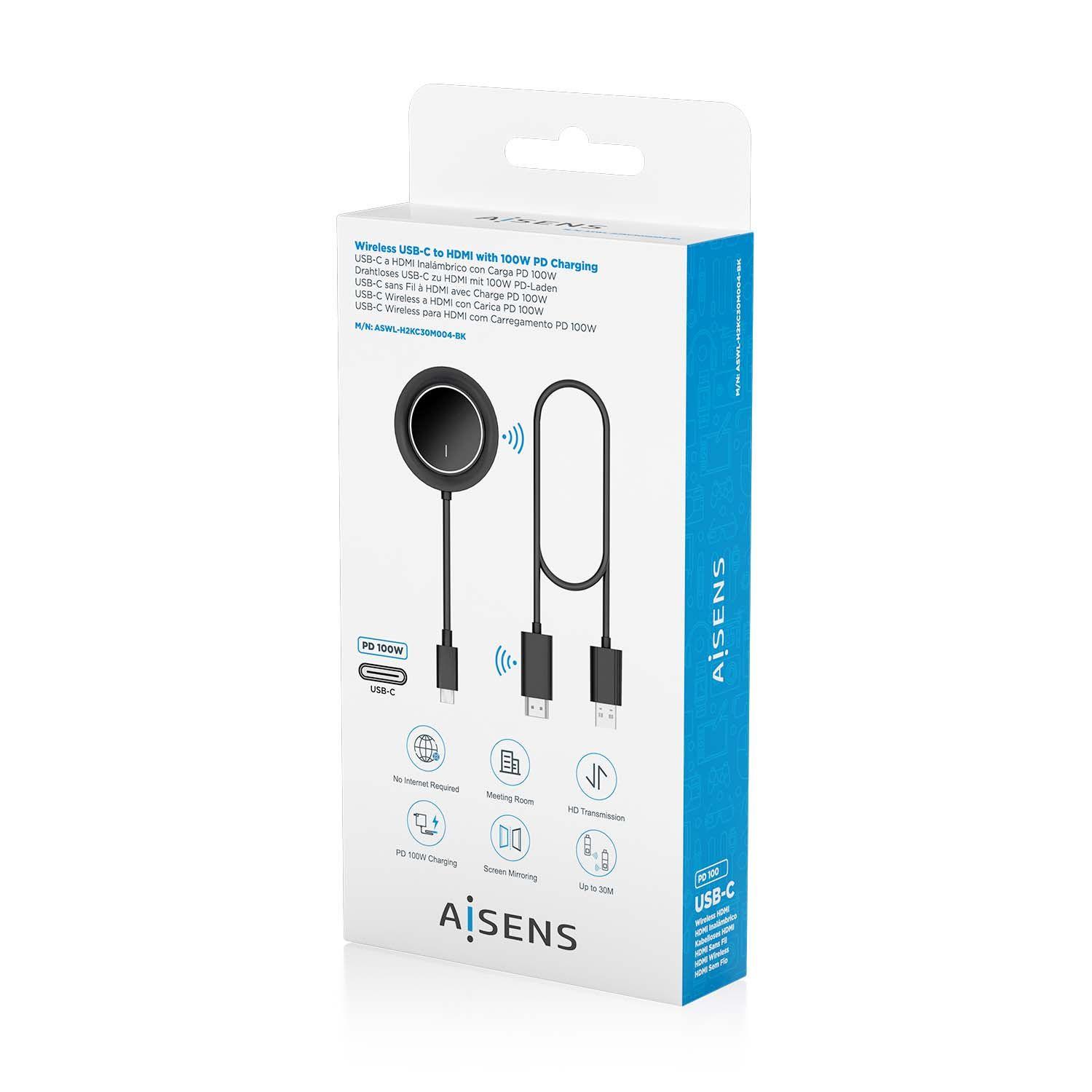 Transmissor e Recetor AV AISENS ASWL-H2KC30M004-BK (1920 x 1080 pixels - 5 W - USB - Preto) — miniatura 8