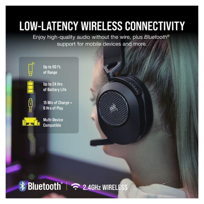 Headset Gaming CORSAIR HS65 Wireless V2 (Binaural - Sem fios - Circum-aural - Preto) — miniatura 5