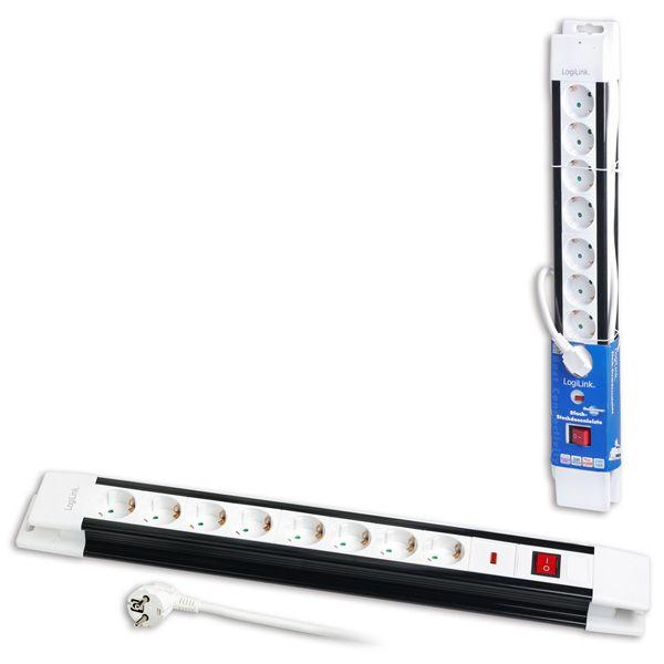 Régua de Tomadas LOGILINK LPS207 (3 m - Preto/Branco) — miniatura 2