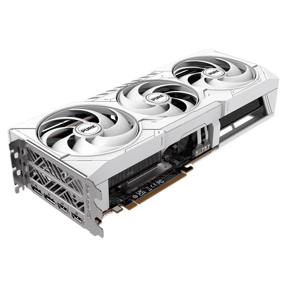 Placa Gráfica SAPPHIRE Radeon RX 9070 PURE OC (AMD Radeon RX 9070 - 20 Gbit/s - 16 GB - Branco) — miniatura 3