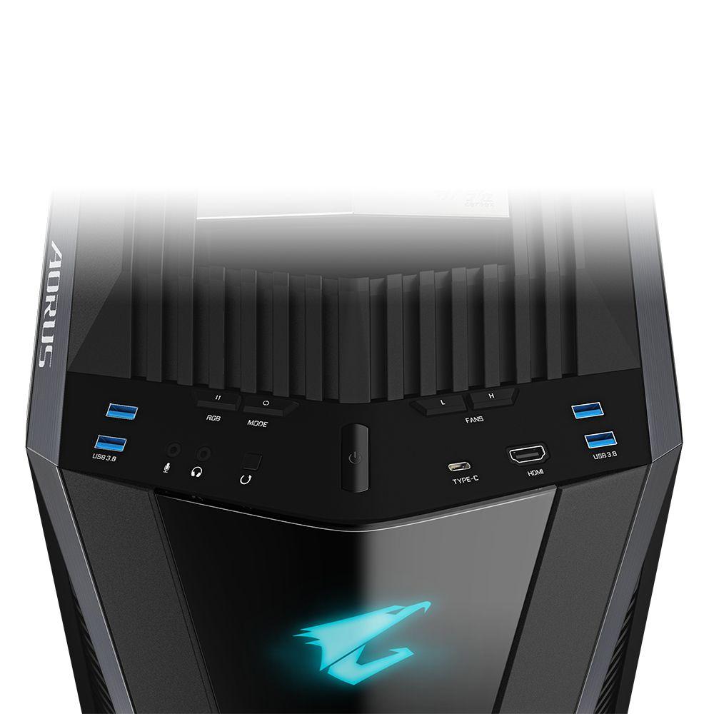 Caixa PC GIGABYTE AORUS C700 GLASS (Full Tower - Alumínio, Vidro, Plástico, Aço - 19,8 cm - Preto) — miniatura 7