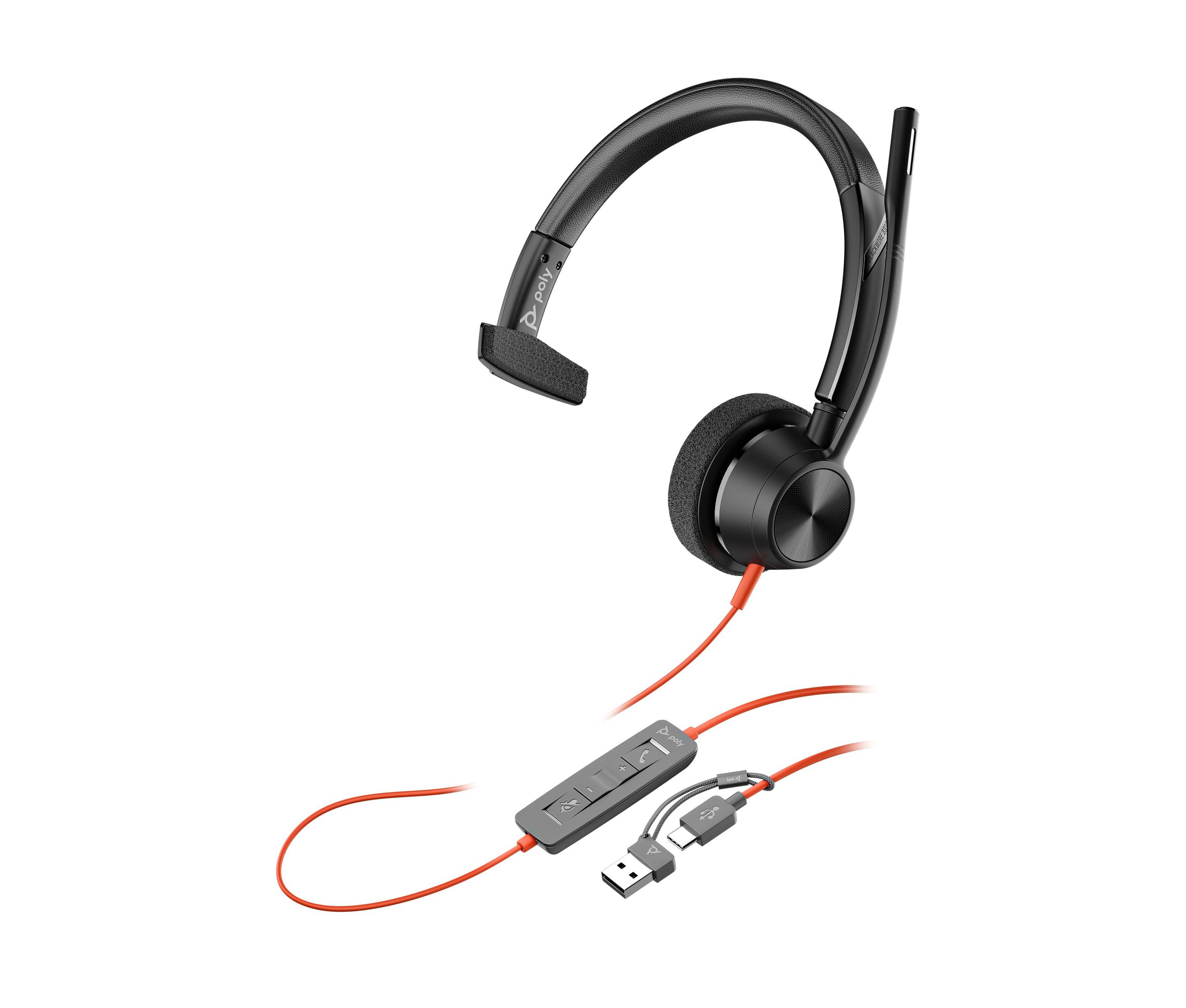 Headset HP POLY Blackwire 3315 (Monofónico - Com fios - Supra-aural - Preto) — miniatura 7