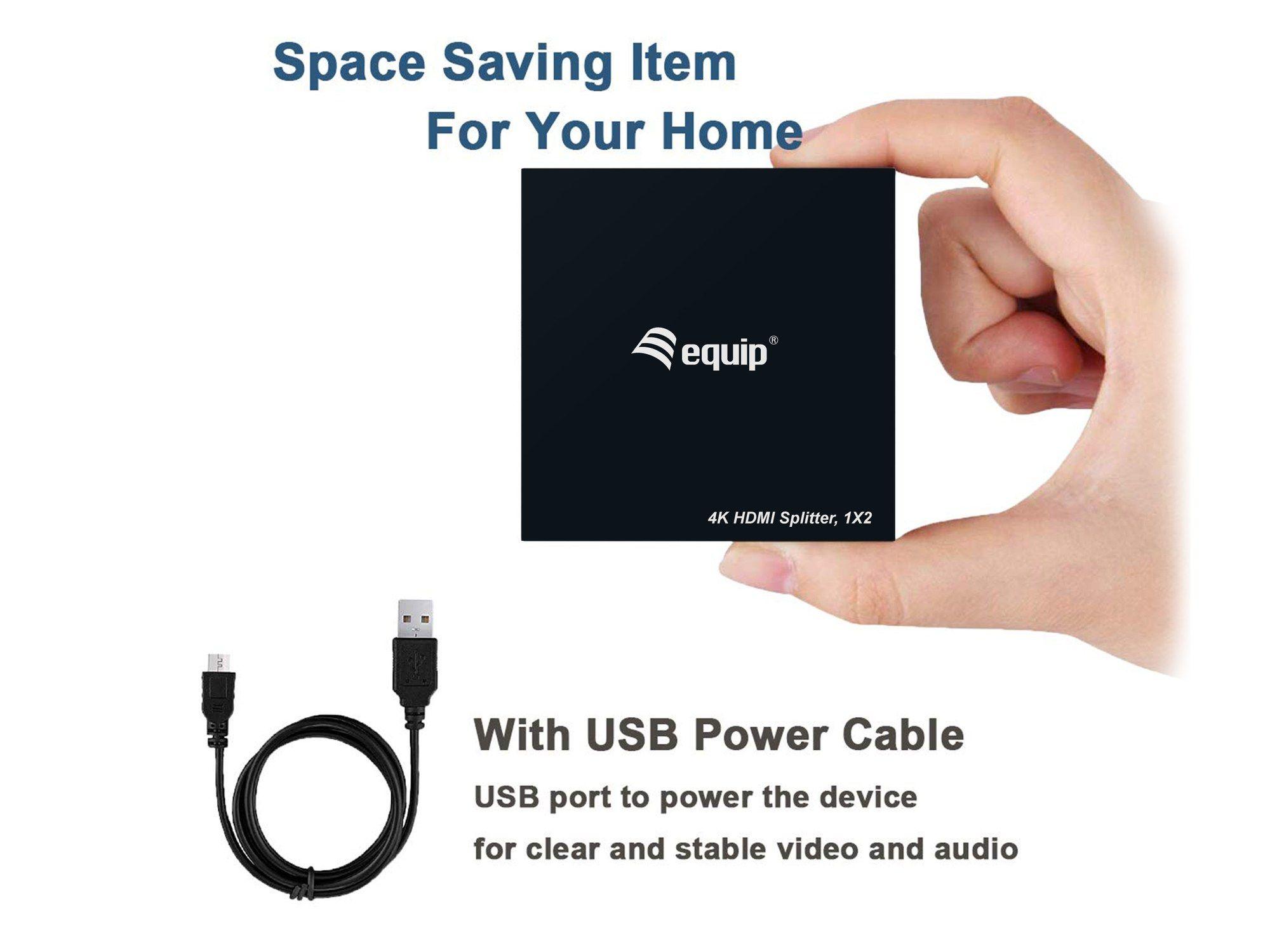 Splitter HDMI EQUIP 332715 (60 Hz - 2x HDMI - Preto) — miniatura 4