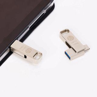 Pen USB HP HPFD206C-256 (256 GB - Deslizante - USB Tipo A e USB Tipo C - Prateado), miniatura 6