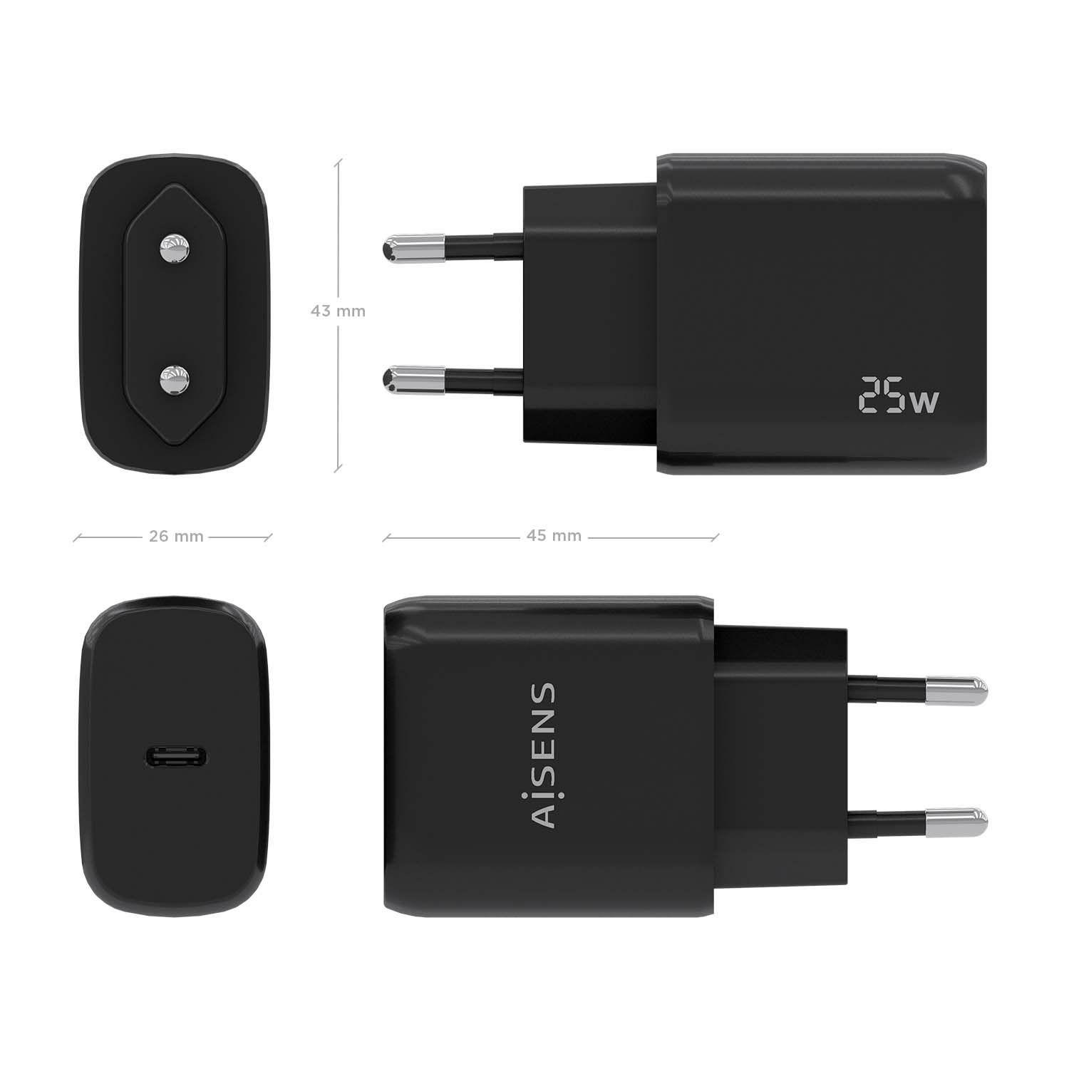 Carregador de Parede AISENS A110-0757 (25 W - Preto), miniatura 4