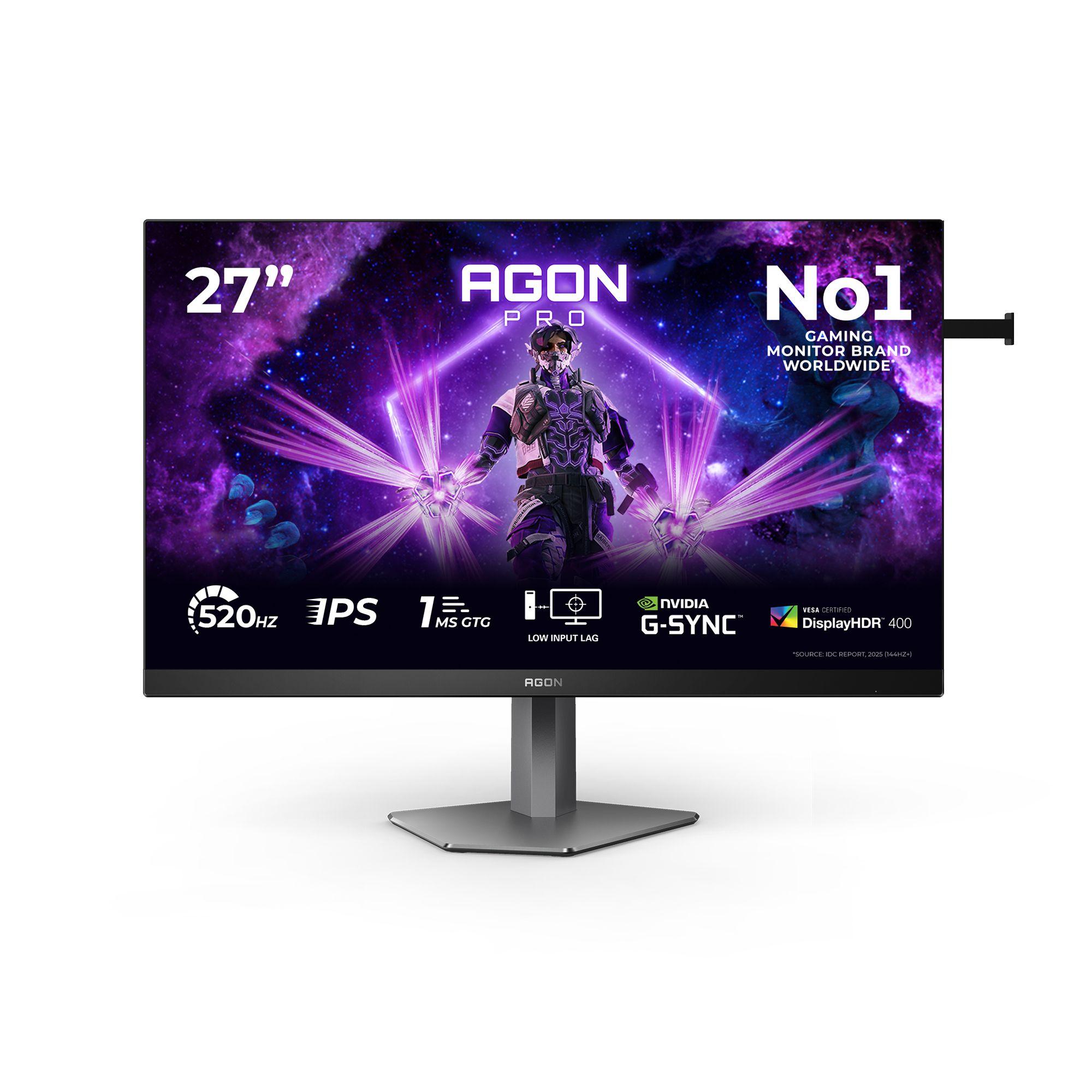 Monitor AOC AG276FK/69 (27" - Fast IPS - 520 Hz - Preto/Cinzento)