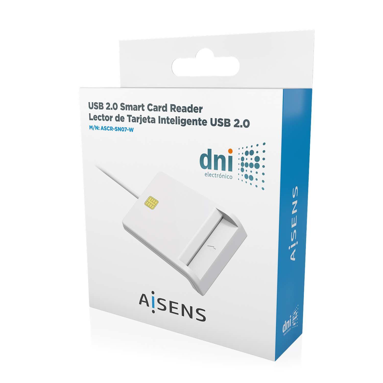 Leitor de Cartões Inteligentes AISENS ASCR-SN07-W (USB 2.0 - Branco), miniatura 6