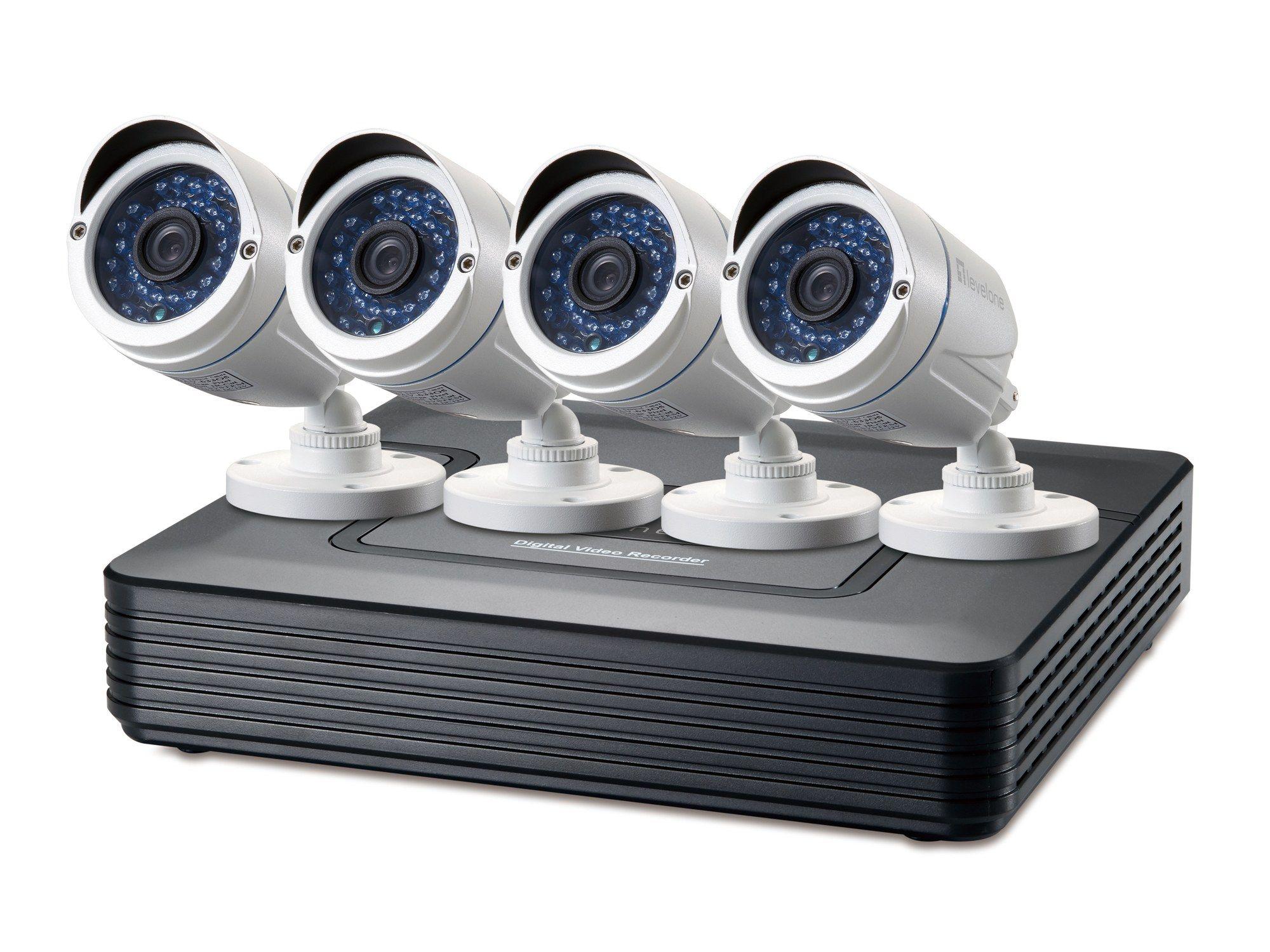 Kit de Videovigilância LEVEL ONE DSK-8001 (Preto e Branco)