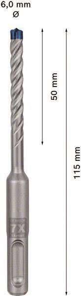 Broca para Martelo Perfurador BOSCH EXPERT SDS plus-7X 2608900071 (Carboneto)