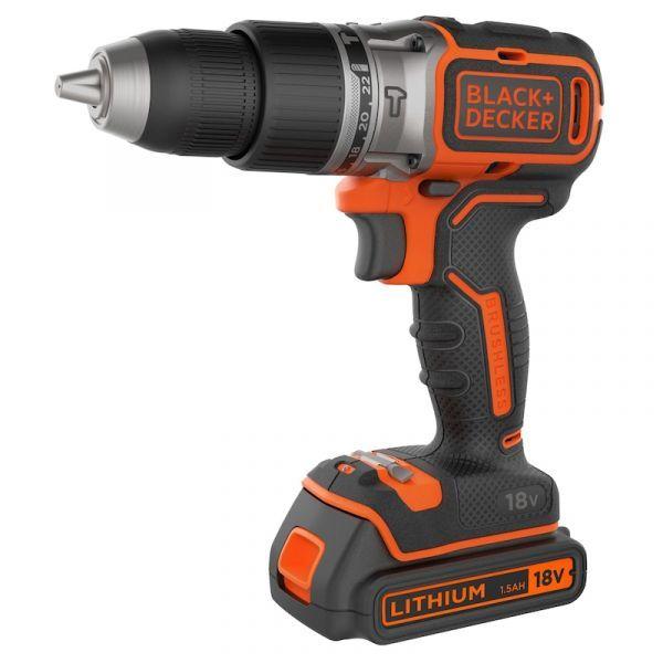 Berbequim com Percussão BLACK+DECKER BL188K-QW (18 V - Bateria - Iões de lítio - Preto/Laranja)