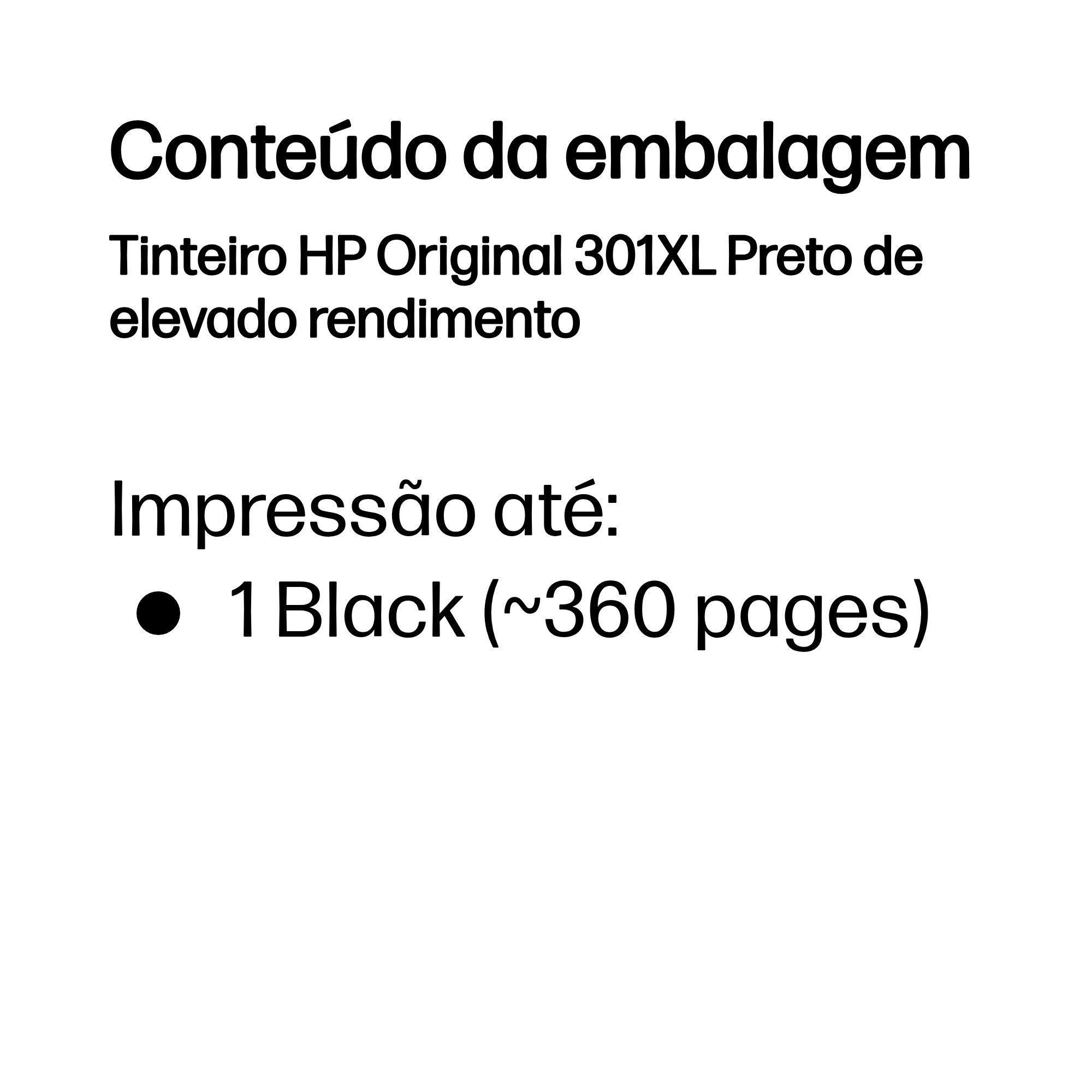 Tinteiro HP 301XL CH563EE (360 páginas - Preto) 0884962894453 — miniatura 3