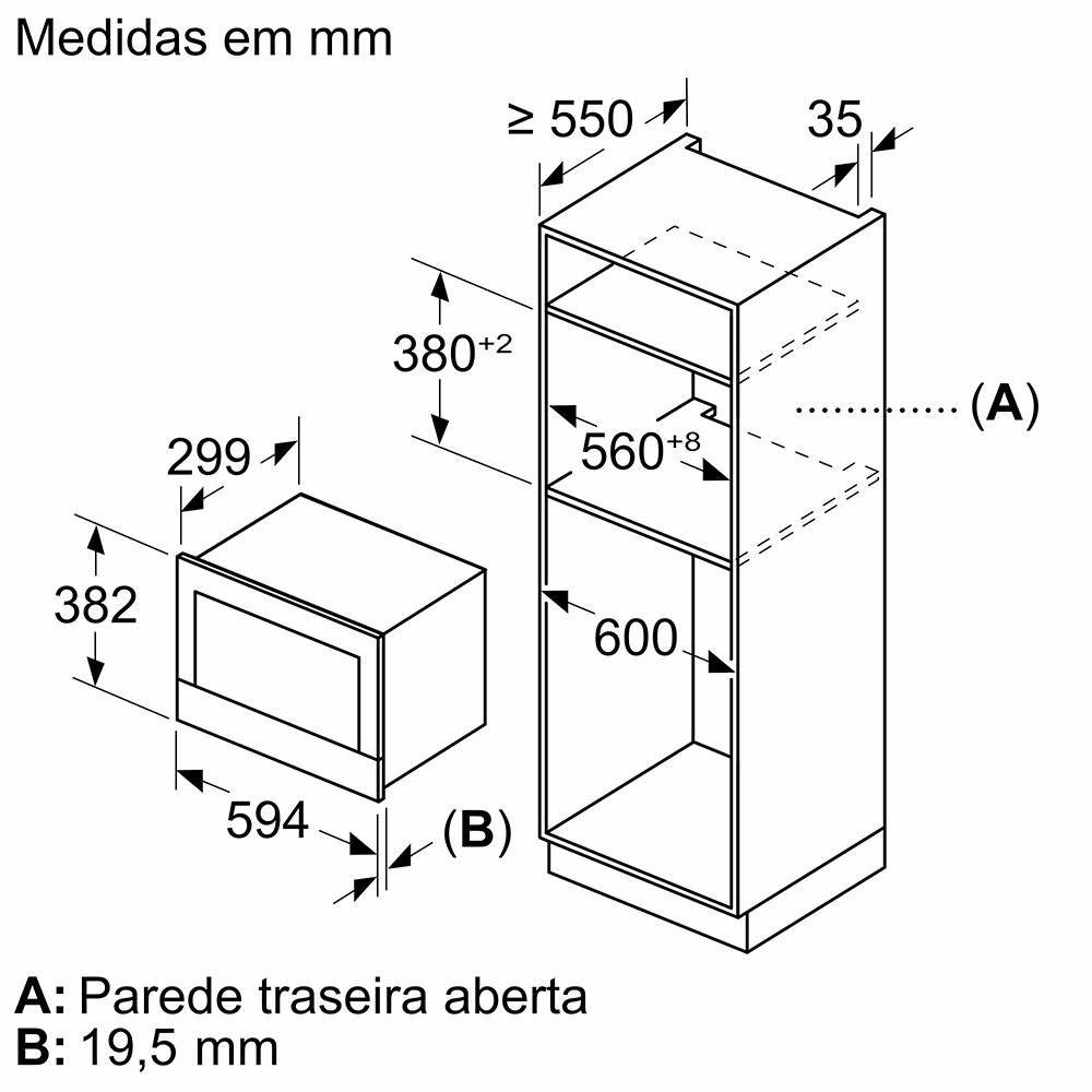 Micro-ondas Encastre BOSCH Serie 8 BFL7221B1 (Altura 31,8 cm - Preto), miniatura 5