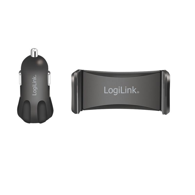 Carregador de Isqueiro USB com Suporte para Telemóvel LOGILINK PA0203 (10 W - Preto), miniatura 6