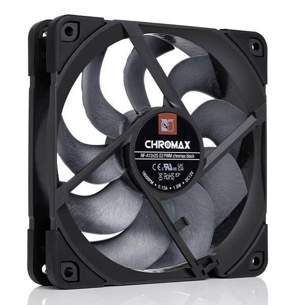 Ventoinha NOCTUA NF-A12x25 G2 PWM chromax.black (1,8 W - Preto)