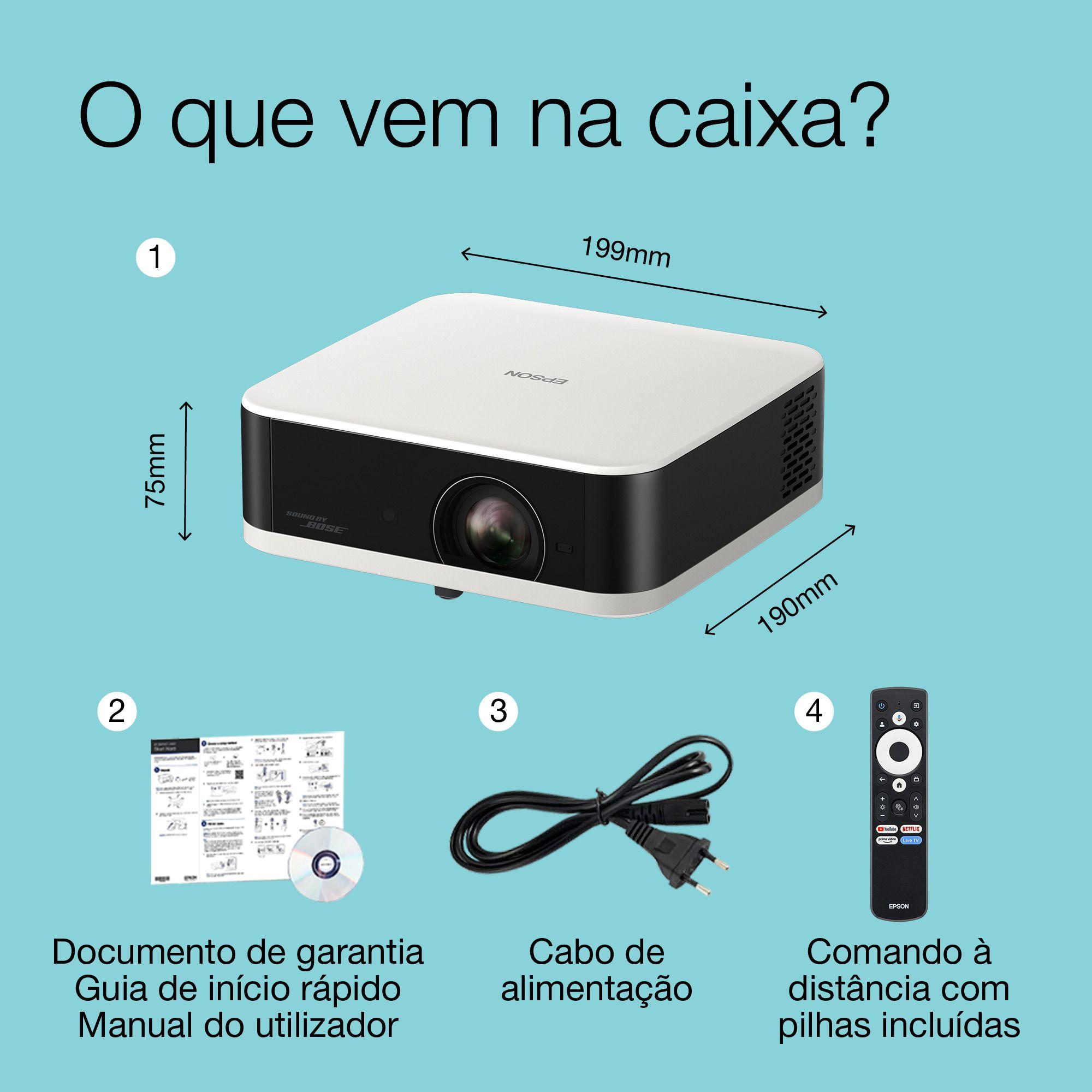 Projetor EPSON Lifestudio Pop EF-61W (1080p - 30 a 150 polegadas - Google TV - Branco), miniatura 10