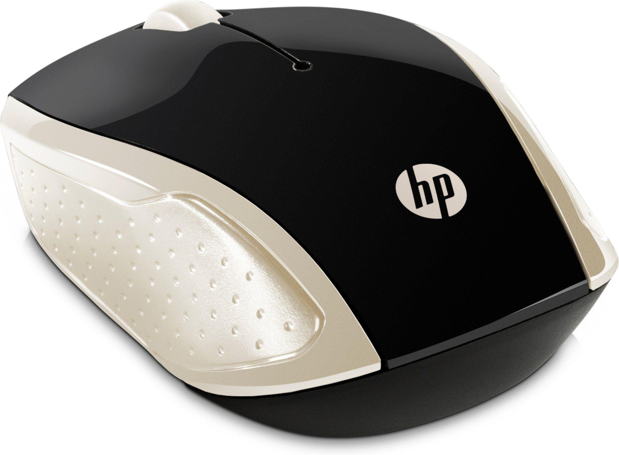Rato HP 200 Wireless (Ambidestro - 1000 DPI - Ótico - Dourado) — miniatura 2