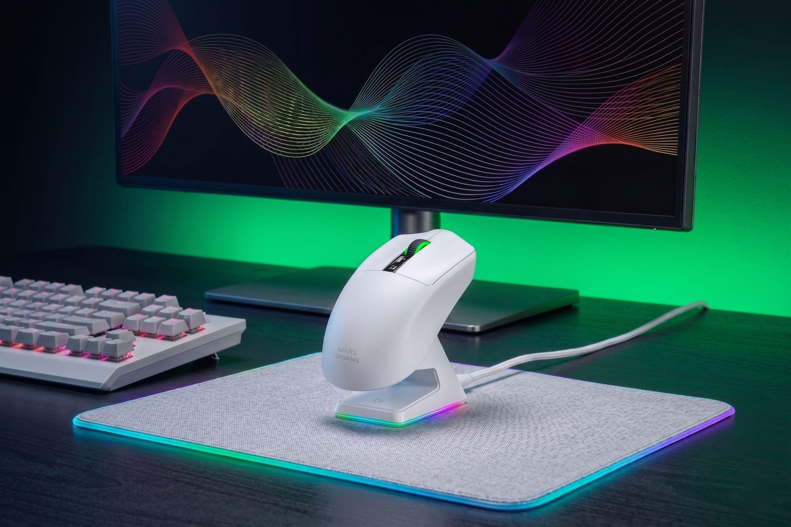 Rato Gaming Sem Fios MARS GAMING MMW-Elite (Mão direita - Branco), miniatura 13