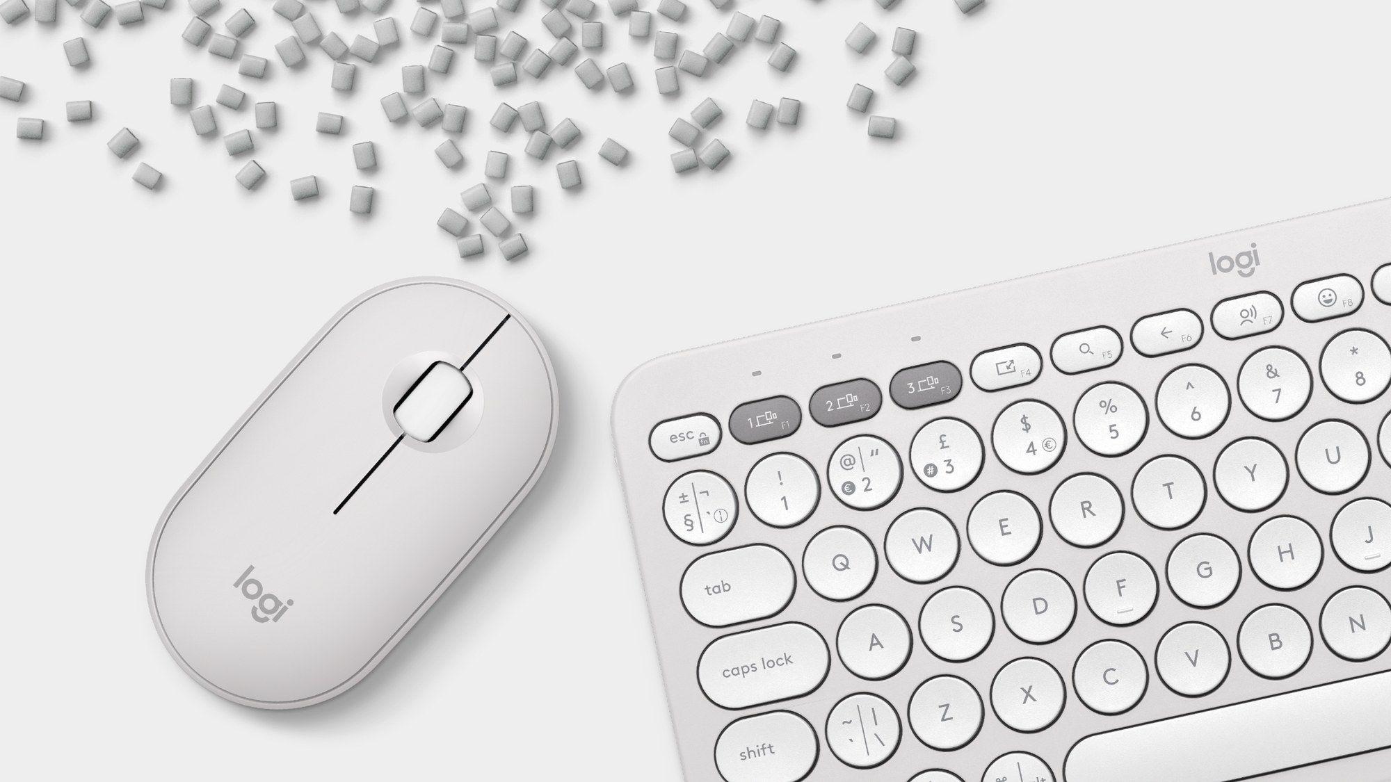 Conjunto de Teclado e Rato LOGITECH Pebble 2 Combo (Francês - Teclas tesoura - Mini - Branco), miniatura 10