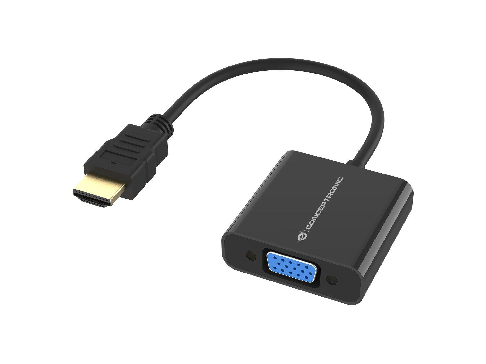 Adaptador de Vídeo HDMI para VGA CONCEPTRONIC ABBY20B (0,25 m - 60 Hz - HDMI Type A - Preto)