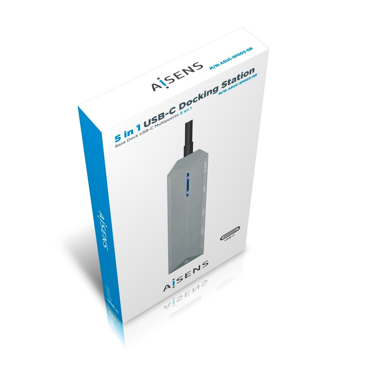 Dock USB-C AISENS ASUC-5P003-GR (0,15 m - Windows 10, Windows 11 - Cinzento), miniatura 6