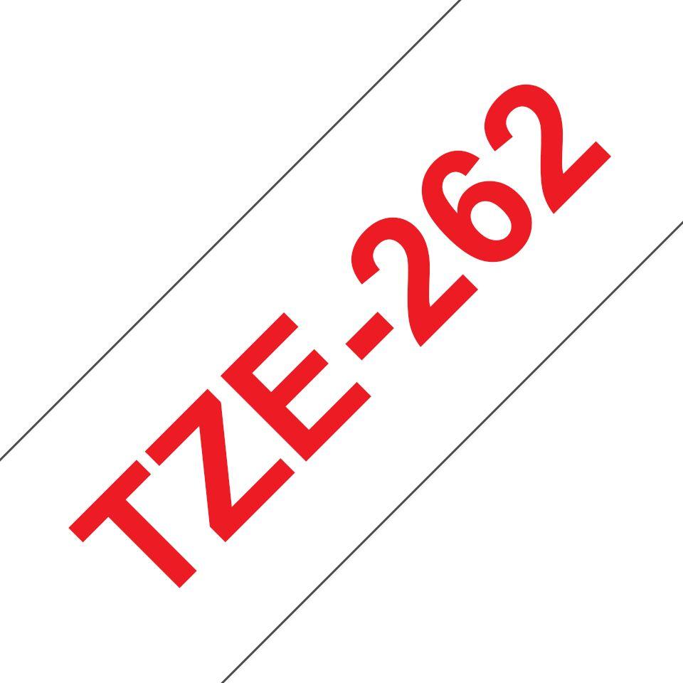 Fita de Impressão BROTHER TZe-262 (Vermelho sobre Branco)