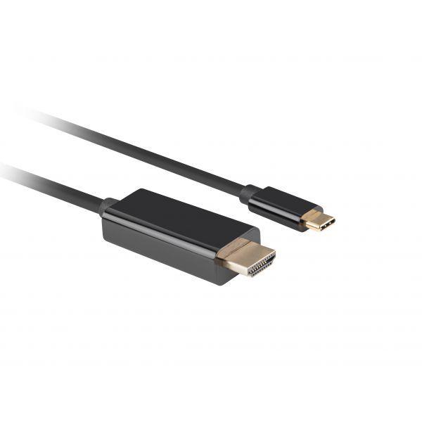 Cabo USB-C para HDMI LANBERG CA-CMHD-10CU-0030-BK (3 m - USB Type-C - Preto) — miniatura 3